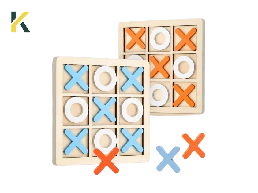 Jeu Tic-Tac-Toe™ en Bois Naturel