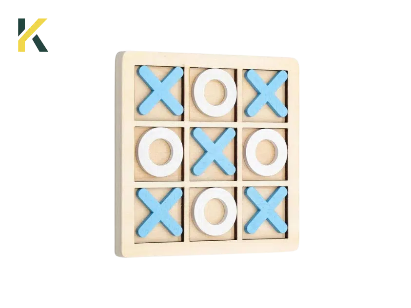 Jeu Tic-Tac-Toe™ en Bois Naturel